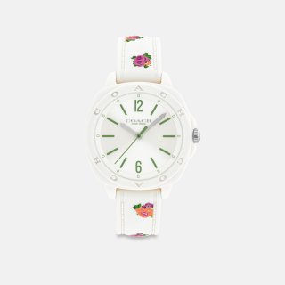 Coach Coach Kitt Chalk Resin Analog Watch With White Dial, 35.4mm - WHITE Coach Coach Kitt Chalk Resin Analog Watch With White Dial, 35.4mm - WHITE