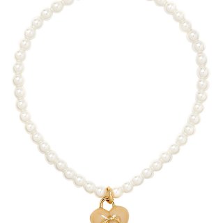Coach Signature Heart Charm Pearl Bracelet - WHITE Coach Signature Heart Charm Pearl Bracelet - WHITE