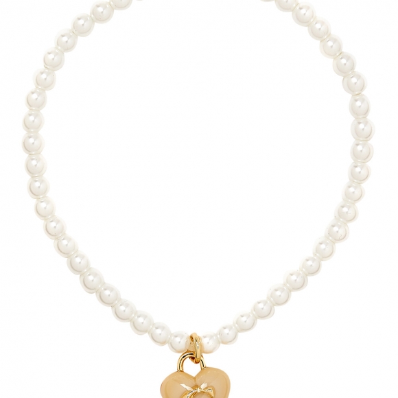 Coach Signature Heart Charm Pearl Bracelet - WHITE Coach Signature Heart Charm Pearl Bracelet - WHITE