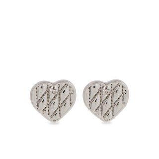 Coach Signature Quilted Heart Bag Stud Earrings, Brass & Titanium - Silver Coach Signature Quilted Heart Bag Stud Earrings, Brass & Titanium - Silver