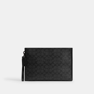 Coach Charter Pouch In Signature Canvas - Black Coach Charter Pouch In Signature Canvas - Black