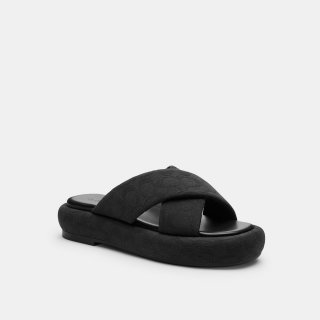 Coach Penelope Signature C Sandal - Black Coach Penelope Signature C Sandal - Black