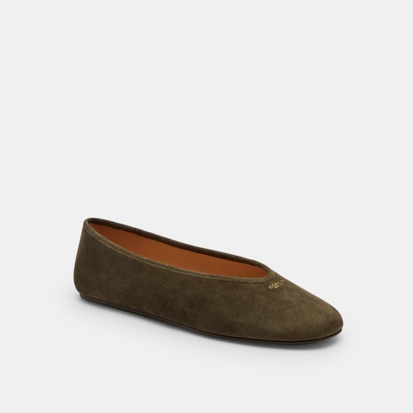 Coach Houston Ballet Flat - Green Coach Houston Ballet Flat - Green