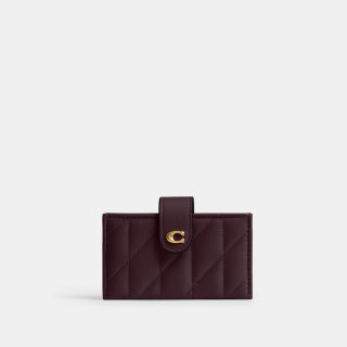 Coach Essential Multi Card Holder With Quilting - Dark Purple