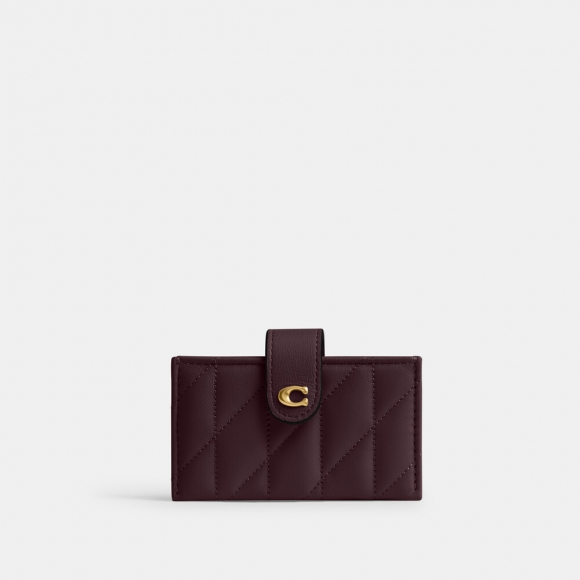 Coach Essential Multi Card Holder With Quilting - Dark Purple