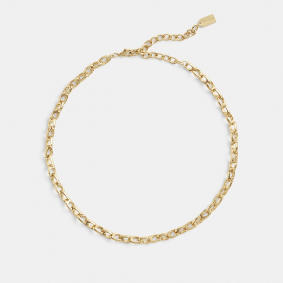 Coach Signature Chain Link Choker Necklace - Gold Coach Signature Chain Link Choker Necklace - Gold