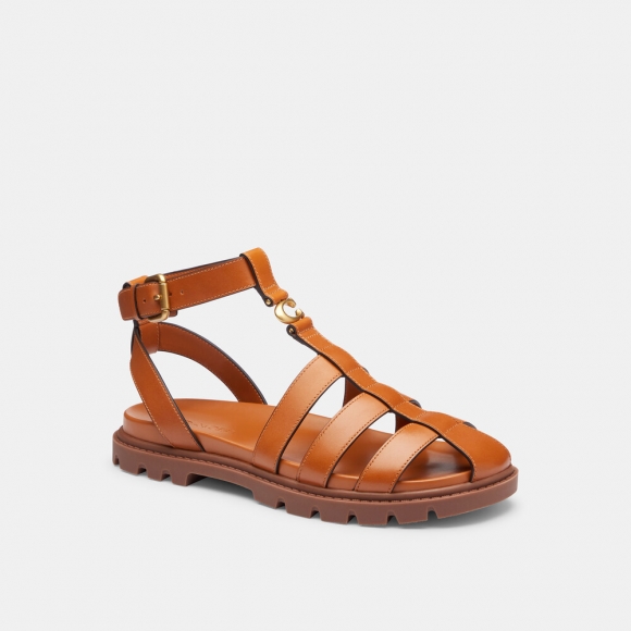 Coach Sculpted C Fisherman Sandal - Brown Coach Sculpted C Fisherman Sandal - Brown
