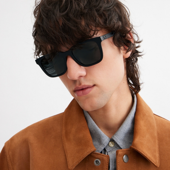 Coach C Hardware Textured Temple Square Sunglasses - Black Coach C Hardware Textured Temple Square Sunglasses - Black