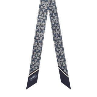 Coach Vintage Signature Print Silk Skinny Scarf - Navy Coach Vintage Signature Print Silk Skinny Scarf - Navy