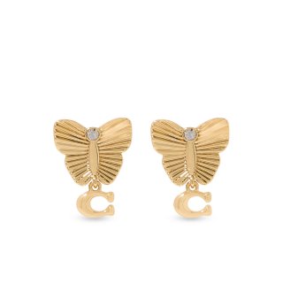 Coach Butterfly Signature Stud Earrings - Gold Coach Butterfly Signature Stud Earrings - Gold