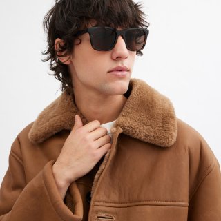 Coach C Hardware Textured Temple Square Sunglasses - DARK BROWN Coach C Hardware Textured Temple Square Sunglasses - DARK BROWN