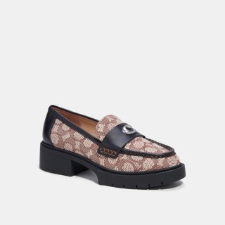 Coach Leah Loafer In Signature Jacquard - Brown