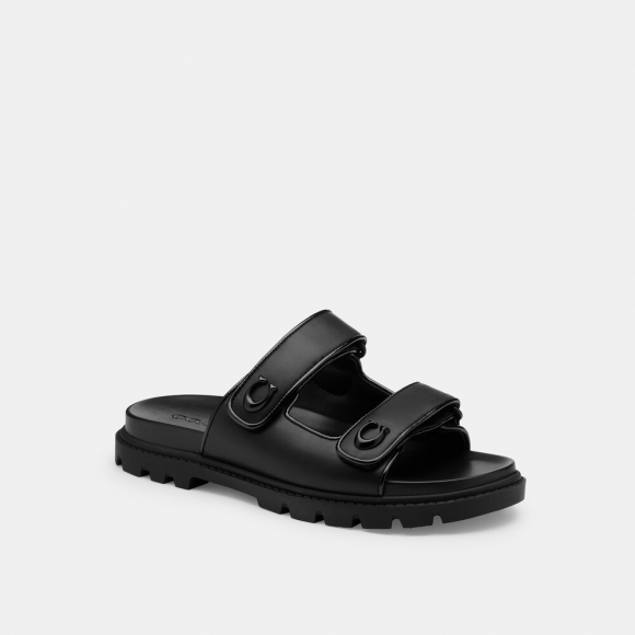 Coach Sculpted C Double Band Sandal - Black Coach Sculpted C Double Band Sandal - Black