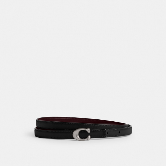 Coach Sculpted Signature Buckle Reversible Belt, 13mm - Dark Red Coach Sculpted Signature Buckle Reversible Belt, 13mm - Dark Red