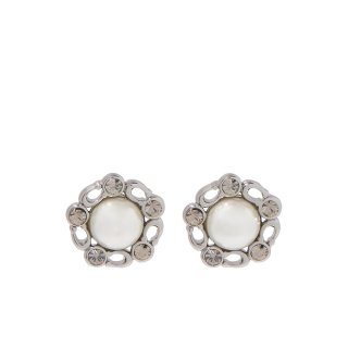Coach Signature Heritage Pearl Stud Earrings, Brass & Glass Pearl, Glass Crystal - WHITE Coach Signature Heritage Pearl Stud Earrings, Brass & Glass Pearl, Glass Crystal - WHITE