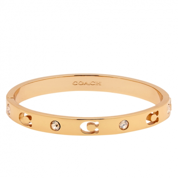 Coach Signature Stone Boxed Bangle - Gold