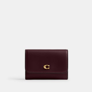 Coach Essential Flap Card Case - BURGUNDY