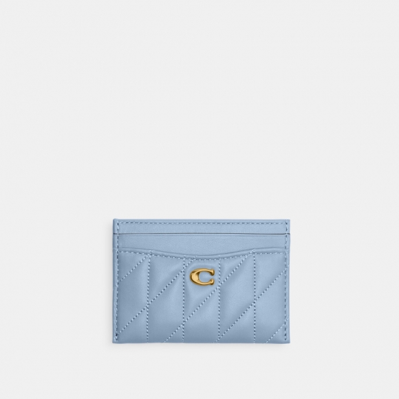 Coach Essential Card Case With Pillow Quilting - Light/Pastel Blue Coach Essential Card Case With Pillow Quilting - Light/Pastel Blue