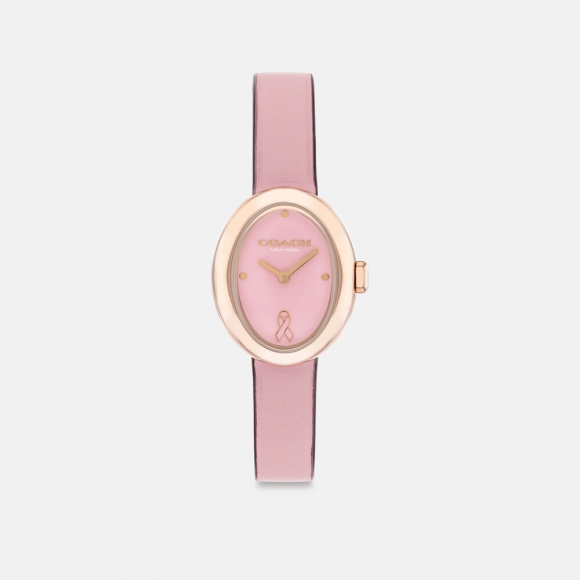 Coach Sammy Leather Watch, 22.5mm - Pink