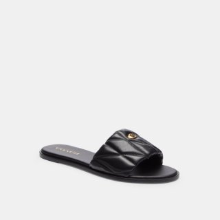 Coach Holly Sandal With Quilting - Black Coach Holly Sandal With Quilting - Black