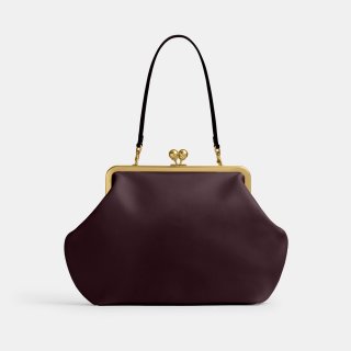 Coach Large Kisslock Frame Bag - Dark Purple Coach Large Kisslock Frame Bag - Dark Purple