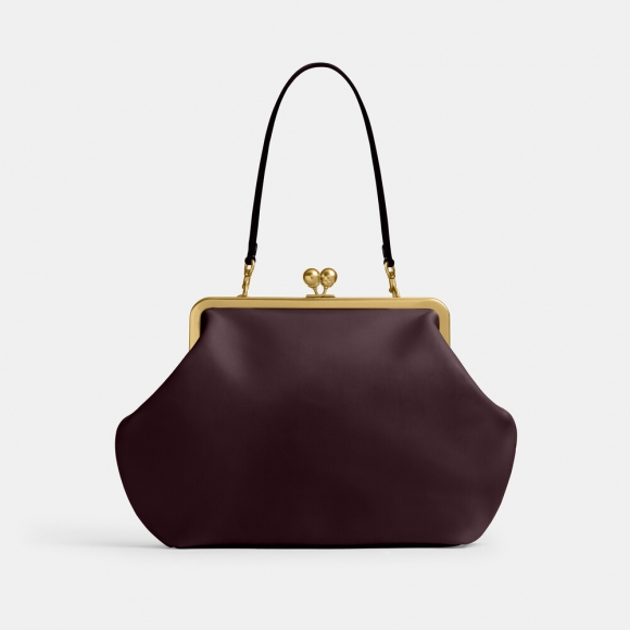 Coach Large Kisslock Frame Bag - Dark Purple