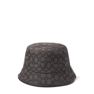 Coach Signature Jacquard Bucket Hat - DARK GREY Coach Signature Jacquard Bucket Hat - DARK GREY