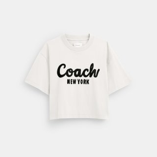 Coach Cursive Signature Cropped T-shirt - WHITE