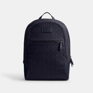 Coach Theo Backpack In Signature Jacquard 27 - Navy Coach Theo Backpack In Signature Jacquard 27 - Navy