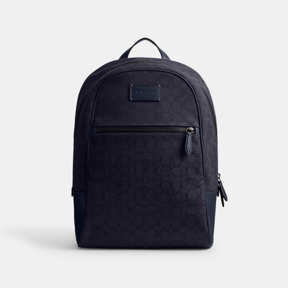 Coach Theo Backpack In Signature Jacquard 27 - Navy Coach Theo Backpack In Signature Jacquard 27 - Navy