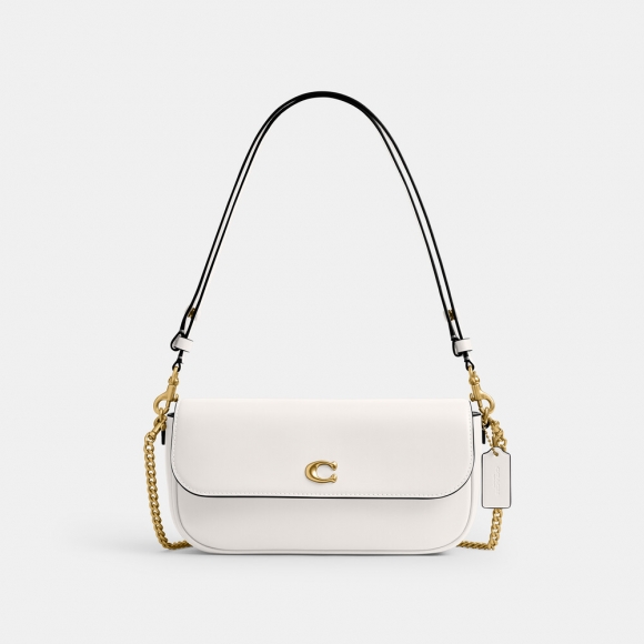 Coach Brook Flap Chain Bag - WHITE