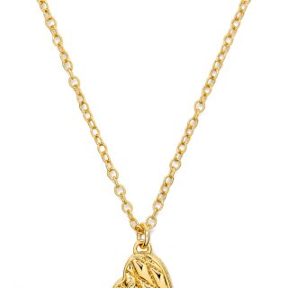 Coach Quilted Heart Short Pendant Necklace In Gold-plated Brass - Gold