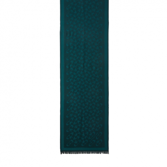 Coach Bias Signature C Scarf In Wool-blend - Dark Green