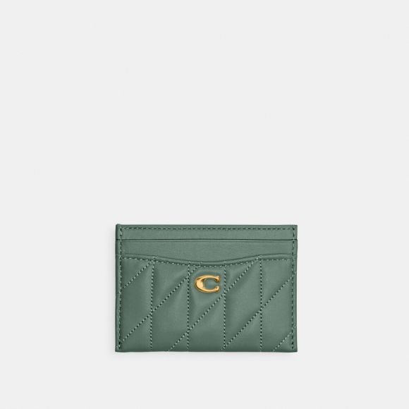 Coach Essential Card Case With Pillow Quilting - Open Blue