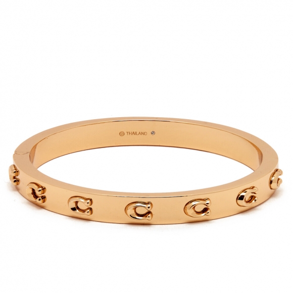 Coach Signature Logo Bracelet, Gold-plated Brass - Gold