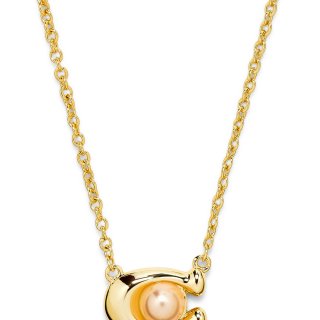 Coach Signature Pendant Pearl Necklace - Gold II