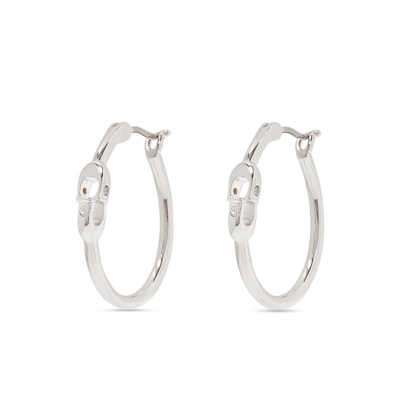 Coach Signature Hoop Earrings - Sillver