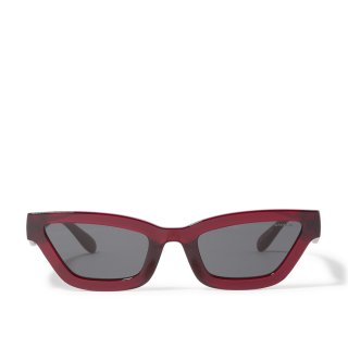 Coach Quilted Narrow Cat Eye Sunglasses - Dark Red