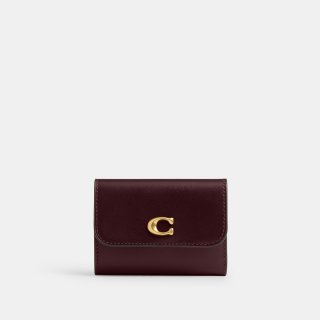 Coach Essential Card Holder Wallet In Colorblock - BURGUNDY Coach Essential Card Holder Wallet In Colorblock - BURGUNDY