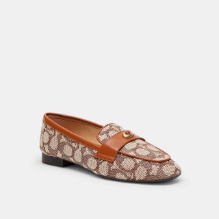 Coach Sculpted C Loafer In Signature Textile Jacquard - Brown Coach Sculpted C Loafer In Signature Textile Jacquard - Brown