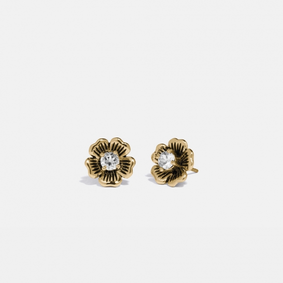 Coach Mini Tea Rose 2-in-1 Stud Earrings - Gold Coach Mini Tea Rose 2-in-1 Stud Earrings - Gold