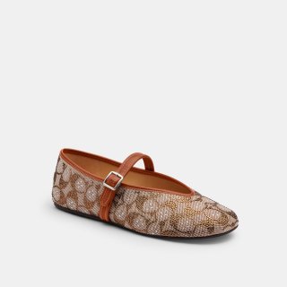 Coach Mary Jane In Crystal Signature Jacquard - Brown Coach Mary Jane In Crystal Signature Jacquard - Brown