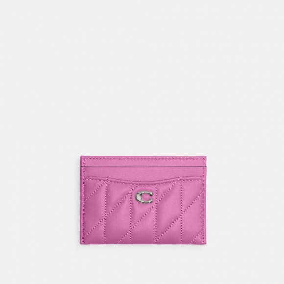 Coach Essential Card Case With Pillow Quilting - PINK 1 Coach Essential Card Case With Pillow Quilting - PINK 1