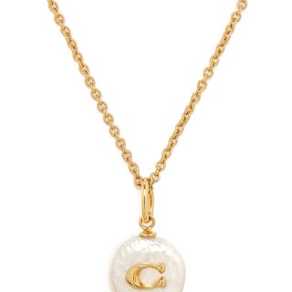 Coach Signature Coin Pearl Pendant Necklace - PEARL Coach Signature Coin Pearl Pendant Necklace - PEARL