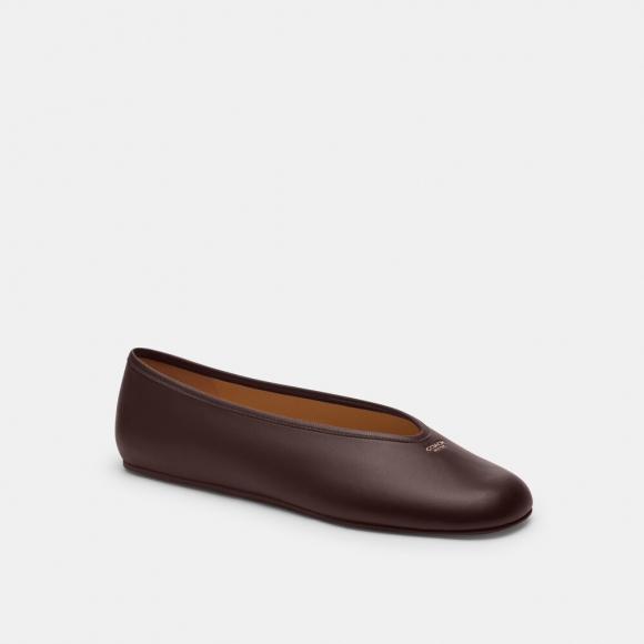 Coach Houston Ballet Flat - DARK BROWN Coach Houston Ballet Flat - DARK BROWN