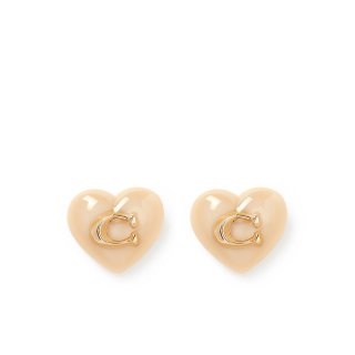 Coach Signature Heart Stud Earrings - Blush