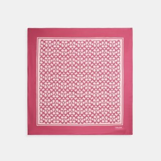 Coach Vintage Signature Print Silk Square Scarf - Pink Coach Vintage Signature Print Silk Square Scarf - Pink