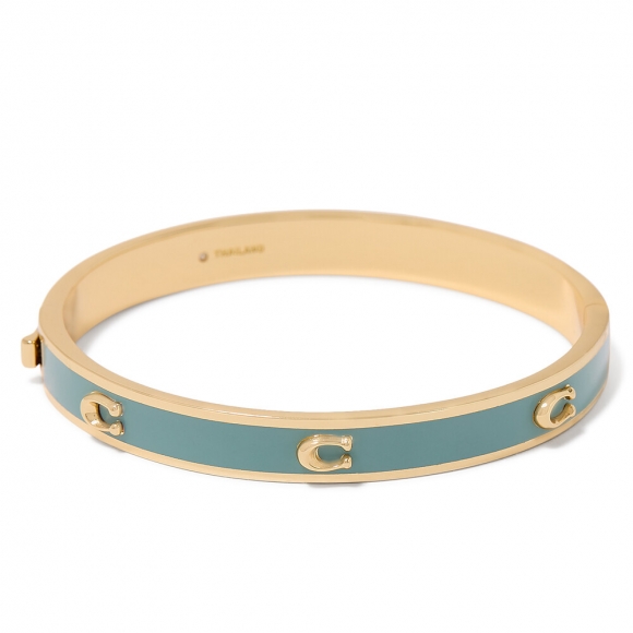 Coach Pegged C Enamel Hinged Bangle Bracelet - Blue Coach Pegged C Enamel Hinged Bangle Bracelet - Blue