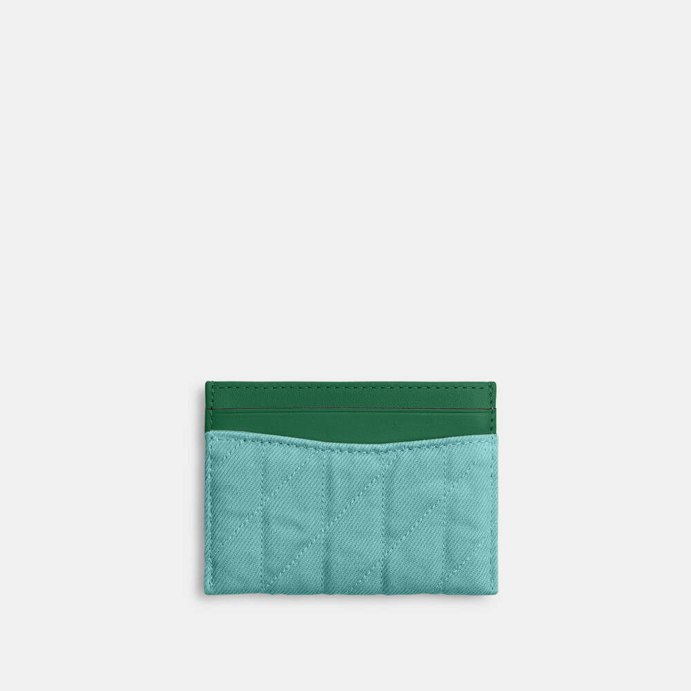 Coach Essential Card Case With Quilting - Green