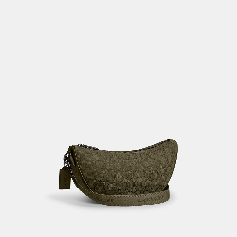 Coach Hall Soft Sling Bag In Signature Jacquard 30 - Green